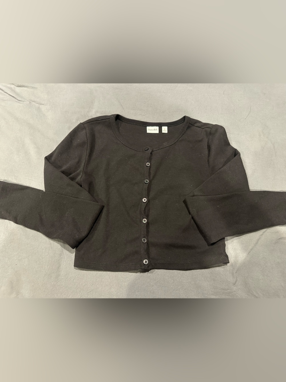 Sunday Best Black Cropped Button-Front Cardigan